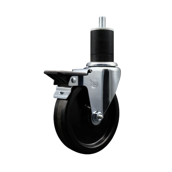 5'' Phenolic Swivel 1-3/4'' Expanding Stem Caster with Brake
